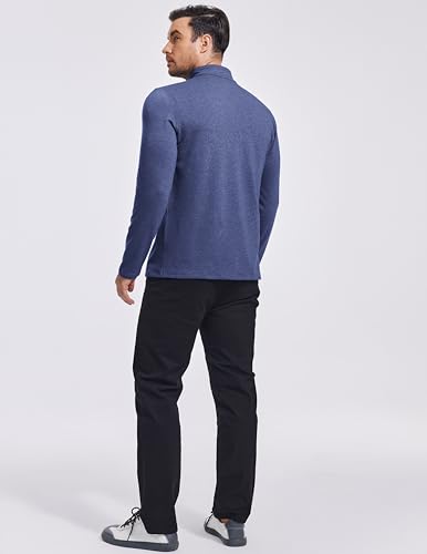 PINSPARK Men's Quarter Zip Up Pullover Mock Neck Sweatshirts Long Sleeve Golf shirts Performance Athletic Casual Workout2