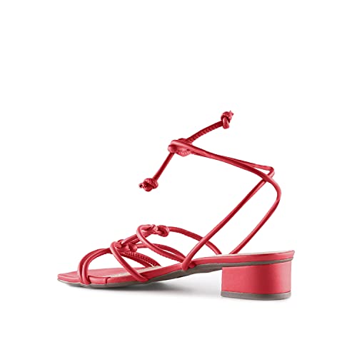 Sandália De Salto, Via Uno, Feminino, Vermelho, 37