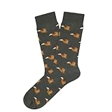 Bahalana Socks Chaussettes en coton 'Haselnut' avec des écureuils amusants - Tailles 36-40, 41-46 (Medium), vert, 36-40