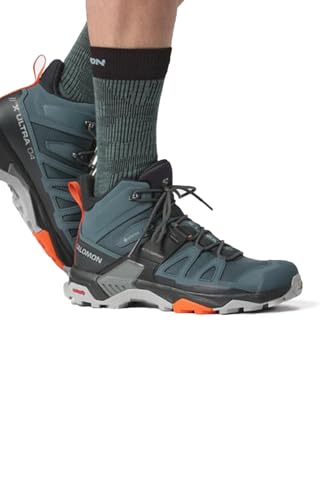 Image of Salomon Mens Salomon Men's X Ultra 4 Mid Gore-tex Hiking Boots for Men, Stargazer Black Scarlet Ibis, 9