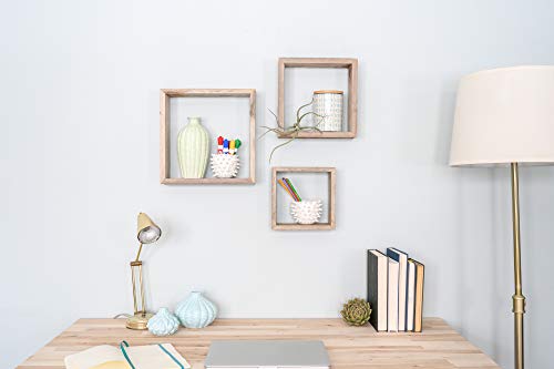 BARNWOODUSA Rustic Shelves, Square Floating Wood Shadowbox, Home Decor, Set of 3 (Natural Weathered Gray) - Thumbnail 2