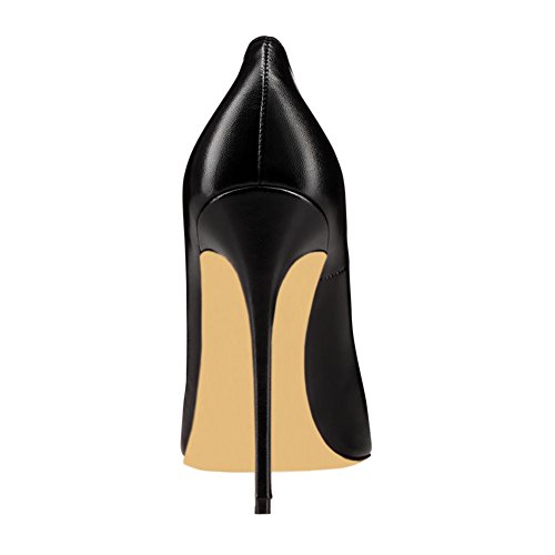 COLETER Women's Sexy Pointed Toe High Heels,4.72 inch/12cm Patent Leather Pumps,Wedding Dress Shoes,Cute Evening Stilettos