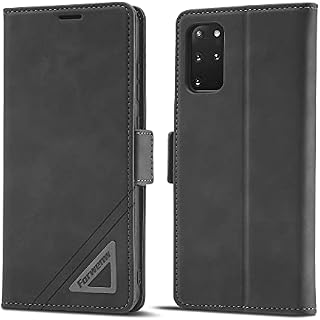 LOLFZ Case for Samsung Galaxy S20 Plus, Vintage Flip Folio Leather Wallet Case Card Slots Kickstand Magnetic Closure Shockproof Protective Cover Compatible with Galaxy S20 Plus - Black