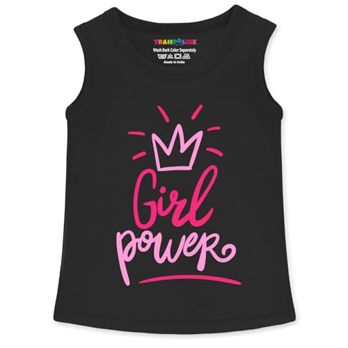 Image of Trampoline Girls Sleeveless T-Shirt Pack | Cotton Blend Summer Tees with Cute Prints | Soft & Breezy Tank Tops for Kids | Vibrant Colors for Everyday Play