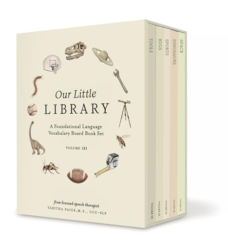 Image of Our Little Library Vol. 3: Dinosaurs, Space, Tools, Bugs, and Sports Board Book Set for Boys & Girls (Tabitha Paige Children's Book Series)