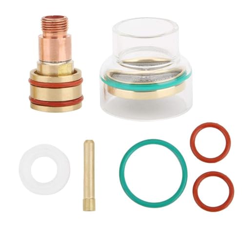 Tig Gas Lens Kit di Saldatura TIG, TFM53NCN Kit di Saldatura TIG, Pinza a Tazza in Vetro per Torcia TIG per WP17 / WP18 / WP26, per Saldatura Precisa e Piccoli Lavori(2.4mm)