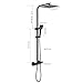 BWE Black Outdoor Shower Fixtures 10 Inch Rain Shower Head with Handheld Spray Dual Functions Exposed Shower System Wall Mount Outdoor Shower Kit for Bathroom or Backyard