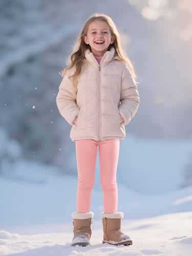 Resinta 5 Pack Girls Fleece Lined Leggings Winter Warm Soft Thermal Pants Full Length Multipack for Kids Cold Weather3
