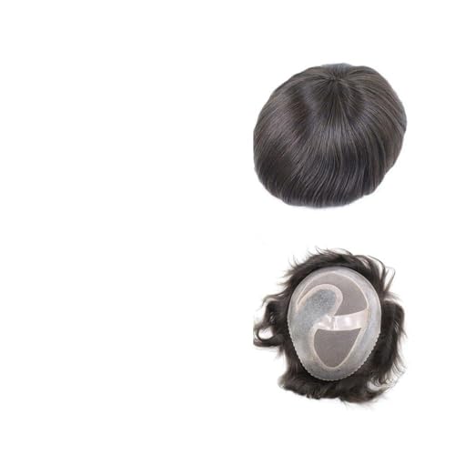 Postiche en PU mono-lace for homme en cheveux humains bruns de haute qualité 20x25