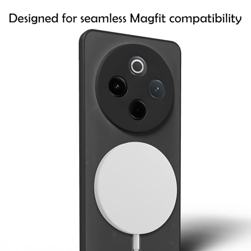 Image of Compatible for VIVO T4 5G Hard Back | Only Compatible with Wireless Magnetic Accessories | Thin and Slim Magnetic Back Cover (Black)