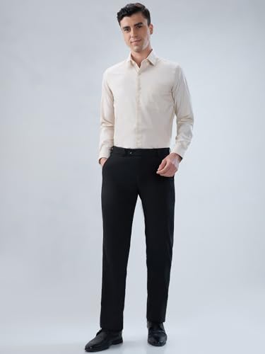 Image of Park Avenue Men Modern Slim Fit Structure Pattern Cotton Polyester Blend Semi Cutaway Collar Full Sleeve Formal Shirt