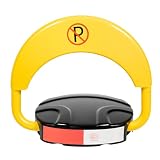 Parkplatzsperre mit Fernbedienung und Alarm, Parksperre aus Stahl belastbar bis 2 Tonnen, Fernbedienbarer Parkbügel IP67 mit Anti-Kollisionsarm, für Parkplätze im Freien