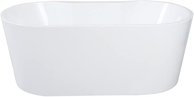 Kingston Brass VTDE552823 Aqua Eden 55-Inch Acrylic Freestanding Tub with Drain, Glossy White