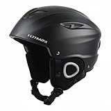 Skihelm-Brille, stoßdämpfend, Outdoor-Sport, Schutzausrüstung mit kompatibler Passform, Schwarz, L