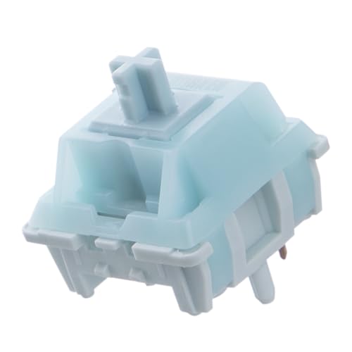 EPOMAKER Creamy Jade 45gf ゲーミングキーボードスイッチ リニアスイッチ100個 5ピンプリルーブドスイッチ PC+PA66ケース付き POKステム メカニカルキーボード用MXキーキャップ互換