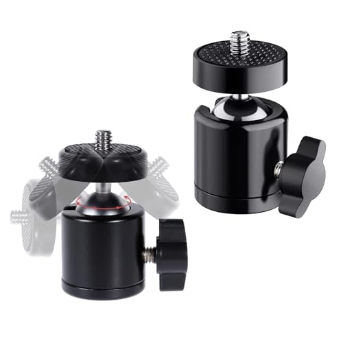 Tripod Mini Ball Head Mount with Removable 1/4 Hot Shoe Adapter 360°Swivel Camera Brackets BallHead Stand Support
