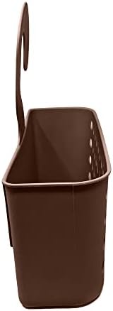plastific Plastic Hanging Shower Basket Bathroom Caddy Basket Organizer Shower Caddy Plastic Wall Toiletry Washroom Shower Organizer (Brown, 26 x 8 x 24 cm)