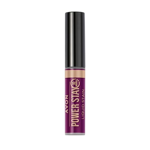 AVON Power Stay -Tinte Labial Líquido Power Stay Tono Smooch Proof - 10 Horas de Permanencia Cómoda- Pintalabios con Efecto Difuminado - Color Morado