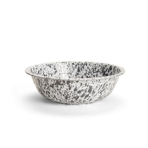 Crow Canyon Home Splatter Enamelware Small Basin, Grey