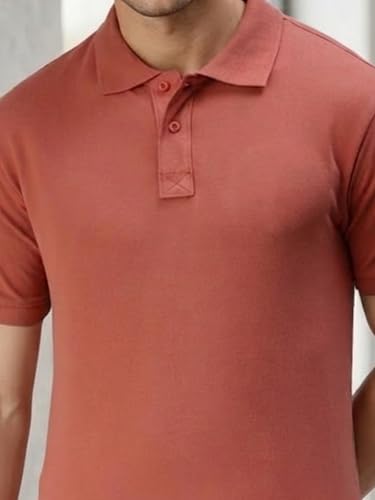 Image of Lux Cozi Men's Cotton Solid Polo Tshirt | Collar Tshirts | Half Sleeves | Stylish & Premium All Day Wear | Pack of 1
