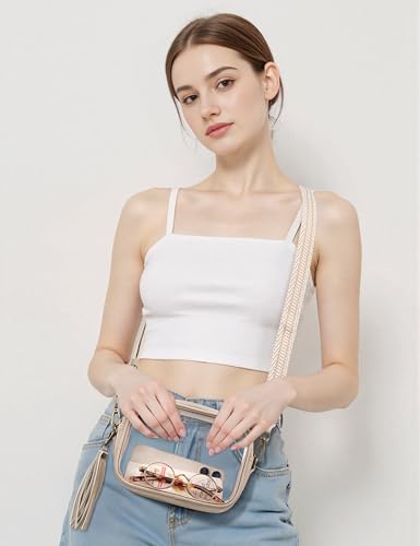 Image of Yarnic Clear Bag Stadium Approved, PVC Transparent Crossbody Purse Small Clear Crossbody Bag with Adjustable Shoulder Strap