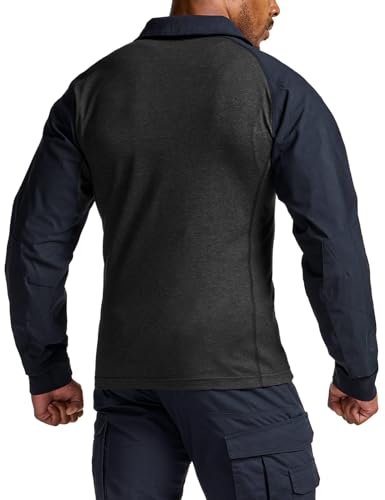 Image of CQR Men's Tactical Combat Shirt, 1 /4 Zip Long Sleeve Breathable Military BDU Training Top for Shooting, Hunting, Range Use