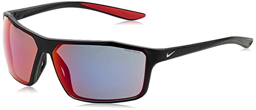 Nike Windstorm Rectangular Sunglasses, Black/Pure Platinum, 65/13/1404
