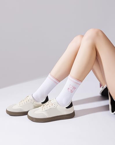 Image of Yawlsow Pilates Grip Socks for Women Yoga Grippy Socks Cute Barre Non Skid Athletic Crew Sticky Sock Workout Hospital