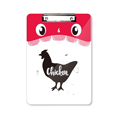 Dossier A4 ombre de poulet noir et blanc avec pince plate pour bloc-notes d'apprentissage