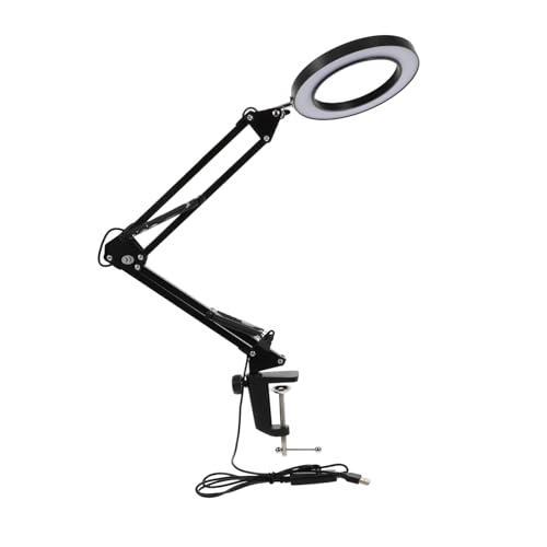 DIYEAH 1Pieza Lupa LED Con Flexible y Regulable Para Estudio y Trabajo De Detalle Soporte De Mesa Con Clip Para Manualidades