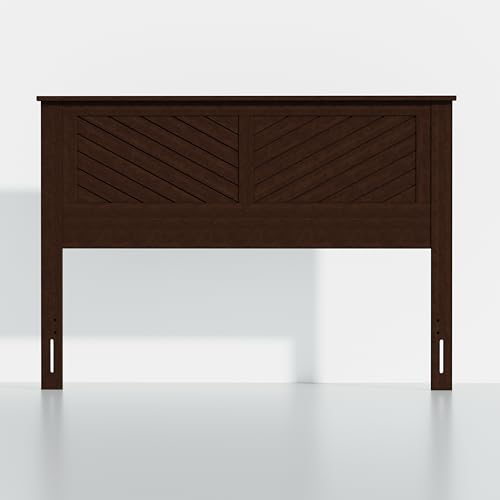ComfIQ Serene Queen Diagonal Panel Headboard Stained Walnut