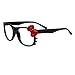 Produktbild Hello Kitty Vintage Klassiker Nerd Geek schwarz Brillengestell mit Schleife 6 farben Ohne linse (Schwarz+rote schleife)