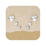 SAN Platina Silver Earrings For Women，3 Pairs Hypoallergenic Surgical Steel Stud, Zirconia Star Heart Pearl Earrings Set，Women's Jewellery Gift（Silver）