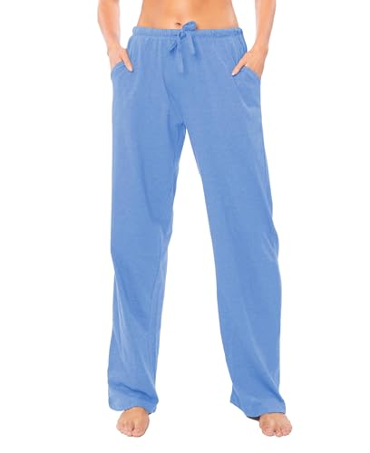 Image of Sexy Basics Women's Soft Flex 100% Cotton Knit Pajama Pants | Lounge Sleep Bottoms | Drawstring & Pockets| Multi Packs