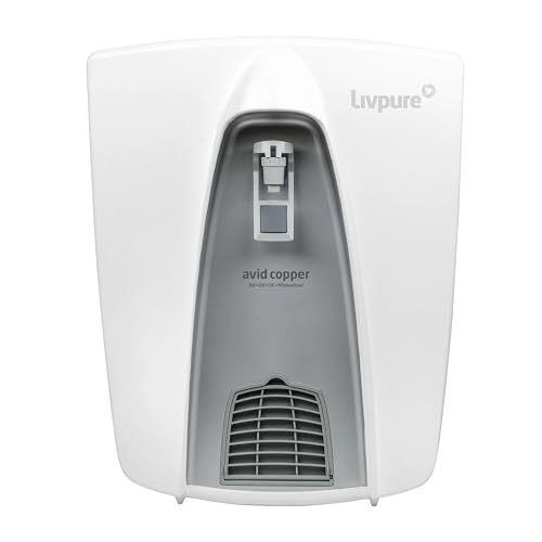 Livpure Avid Copper RO + UV + UF + Minerals + Copper Water Purifier for Home, 8 L Storage Tank, suitable for borewell, tanker and municipal water, (White)