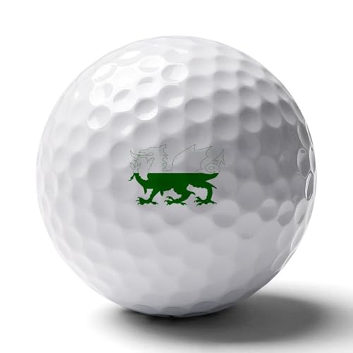 Welsh Flag with Dragon Personalized Golf Balls Funny Long Distance Practice Golf Ball for Men Women Backyard