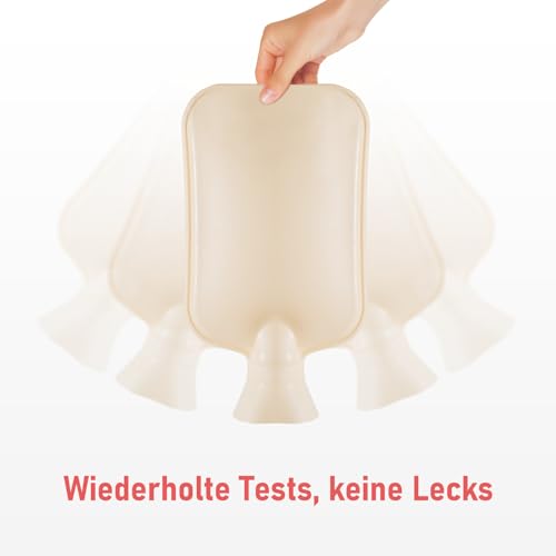 Groß Wärmflasche mit weichem Bezug - Plüsch Wärmeflasche mit Flauschig 2L, Wärmflaschen mit Handwärmer, Bettflasche für Frauen Männer