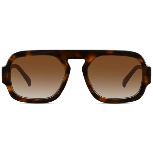 WOWSUN Retro Aviator Sunglasses Womens 70s Square Trendy Shades Sun Glasses4