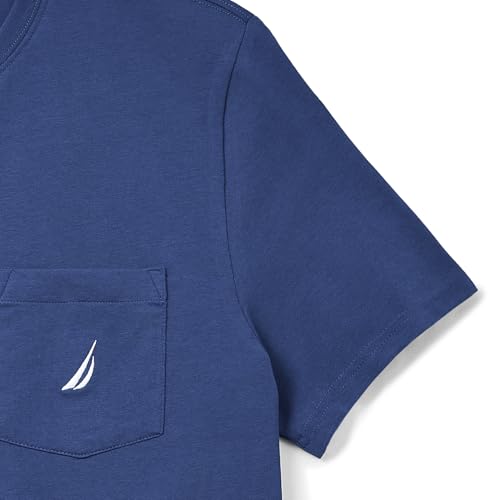 Nautica Men's Solid Crew Neck Short-Sleeve Pocket T-Shirt, Estate Blue, Large