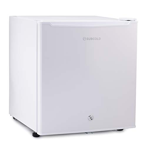 Subcold Eco50 Mini Fridge White | Table-Top Model | Counter-Top Fridge | Solid Door with Ice-Box | Lock & Key | Low Energy A+ (50L)