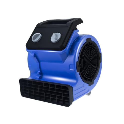 エアムーバー 可変速 送風機 カーペット&フロアドライヤーファン 強力 業務・工業・家庭用 除湿機ファンが付いているカーペット 床置き型 フロア扇 110v 300W 3段階風量調節 空気循環 (ブルー)