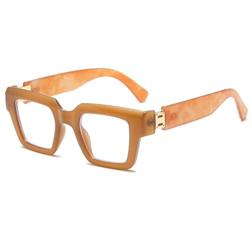 Lunettes cadre marron grand format carré miroir simple LVTFCO