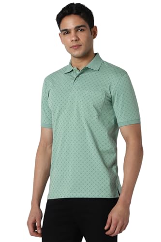 Image of Peter England Men's Cotton Regular Fit All Over Printed T-Shirt | Rich