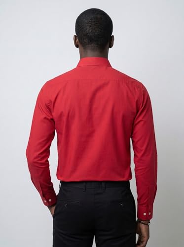 Image of INKAST Men's Cotton Blend Plain Formal Shirt | Full Sleeves Solid Shirts| Straight Regular Fit | Office and Regular Wear
