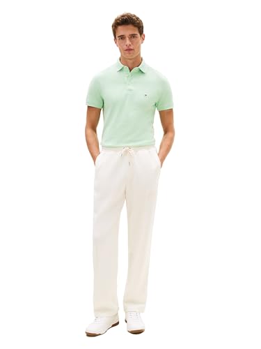 Image of Tommy Hilfiger Men's Short Sleeve Polo Shirts in Slim Fit with Stretch and Organic Pique Cotton