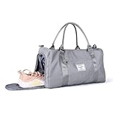 HYC00 Bolsa Deporte Mujer Hombre Bolso de Gimnasio con Compartimento Zapatos y Pocket Wet,H06-Gris