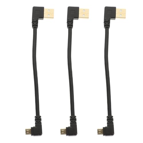 HOMSFOU Cable Micro USB Corto 6 Pulgadas de Ángulo Recto 3 Piezas USB a Cable de Carga Rápida y Sincronización de Datos Diseño Compacto para Uso en Teléfonos y Tabletas