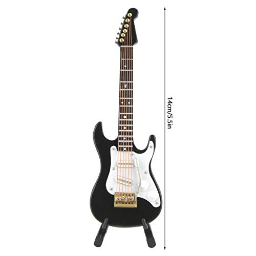 Guitare électrique miniature 5,5 in – En bois – Mini guitare – Modèle d’affichage – Décoration de maison de poupée – Noir - Les Beatles, Paul McCartney, John Lennon, RIngo Starr, George Harrison Guitare électrique miniature 5,5 in - En bois - Mini guitare - Modèle d'affichage - Décoration de maison de poupée - Noir – Image 5