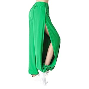 Générique Pantalon de Yoga à Fente Haute pour Femmes Sarouel Ample décontracté à Jambe Large Pantalon de survêtement d’entraînement Respirant de Couleur Unie