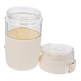 TOPPERFUN Glas Eiskaffeetassen Versiegelte Tasse Im Freien Deckel Für Wasserbecher Kaffeetassenabdeckung Tee Tassenabdeckung Rostfreier Stahl Weiß